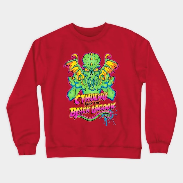 Cthulhu from the Black Lagoon Crewneck Sweatshirt by JakGibberish